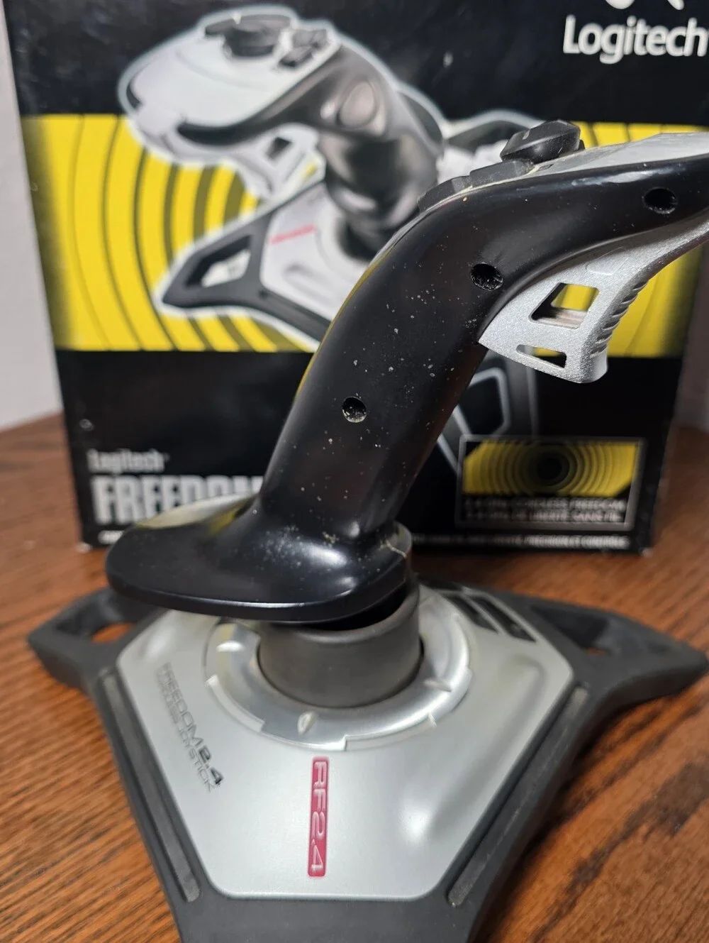 Logitech Freedom RF 2.4 Wingman Cordless Joystick Controller WITH Wire And Box